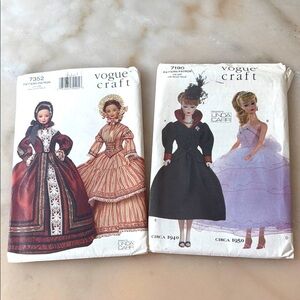 VOGUE CRAFT PATTERNS 7352 7190 FASHION DOLL CLOTHES CIRCA 1940 1950 Linda Carr